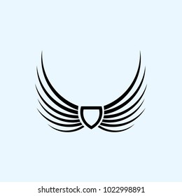 Wings logo vector ( icon, sign, graphic, illustration, symbol), eagle wing brand. Fly emblem