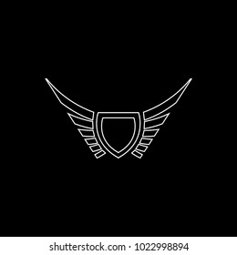 Wings logo vector ( icon, sign, graphic, illustration, symbol), eagle wing brand. Fly emblem