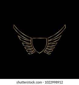 Wings logo vector ( icon, sign, graphic, illustration, symbol), eagle wing brand. Fly emblem