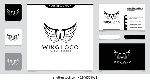 Wings logo vector icon, sign, graphic, illustration, symbol