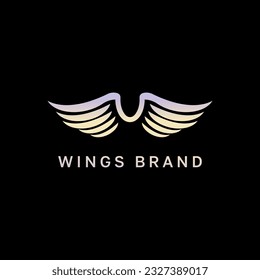 Wings logo vector ( icon, sign, graphic, illustration, symbol), eagle wing brand.