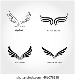 Wings logo vector  ( icon, sign, graphic, illustration, symbol).