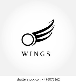 Wings logo vector  ( icon, sign, graphic, illustration, symbol), eagle wing brand.