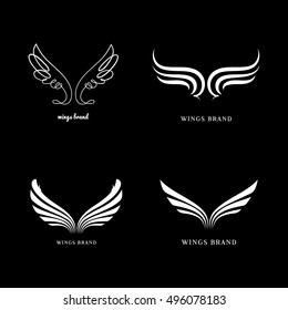 Wings logo vector  ( icon, sign, graphic, illustration, symbol).