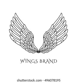 Wings logo vector  ( icon, sign, graphic, illustration, symbol).