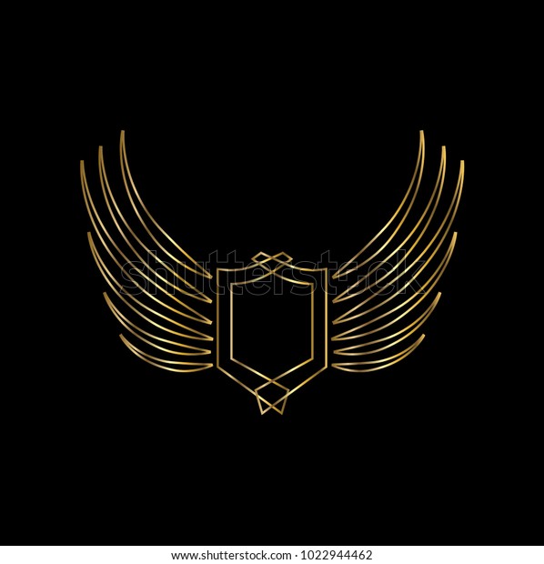 Wings logo vector ( icon, sign,\
graphic, illustration, symbol), eagle wing brand. Fly\
emblem