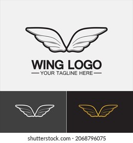 Wings logo vector icon symbol illustration design template