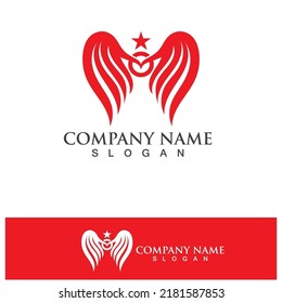 Plantilla de diseño del símbolo del icono del vector del logotipo de Wings