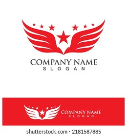 Wings logo vector icon symbol illustration design template