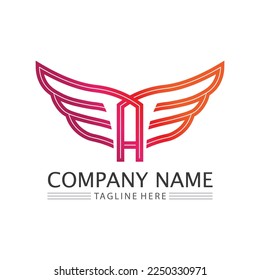 Wings logo vector icon symbol illustration design template