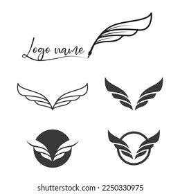 Plantilla de diseño del símbolo del icono del vector del logotipo de Wings