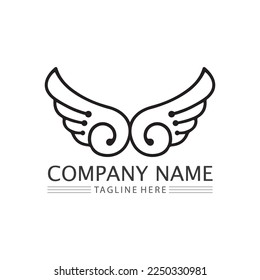 Wings logo vector icon symbol illustration design template