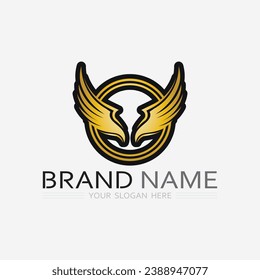 Wings logo vector icon symbol illustration design template