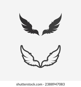 Plantilla de diseño del símbolo del icono del vector del logotipo de Wings