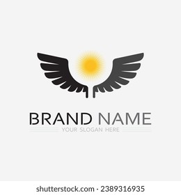 Wings logo vector icon symbol illustration design template