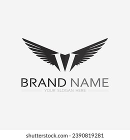 Plantilla de diseño del símbolo del icono del vector del logotipo de Wings