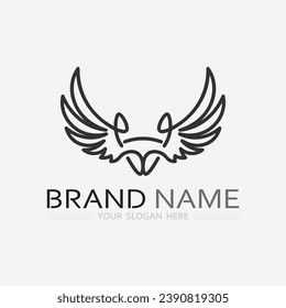 Wings logo vector icon symbol illustration design template