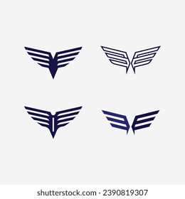 Plantilla de diseño del símbolo del icono del vector del logotipo de Wings