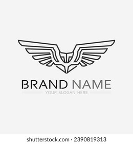 Wings logo vector icon symbol illustration design template