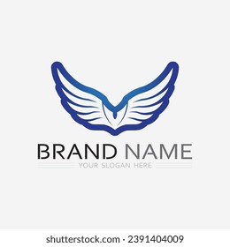 Plantilla de diseño del símbolo del icono del vector del logotipo de Wings
