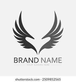 Plantilla de diseño de ilustración de símbolo de Vector de logotipo de alas