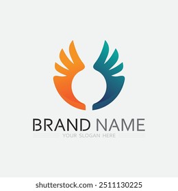 Wings logo vector icon symbol illustration design template