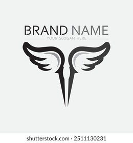 Modelo de design de ilustração de símbolo de vetor de logotipo Wings