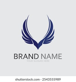 Plantilla de diseño de ilustración de símbolo de Vector de logotipo de alas