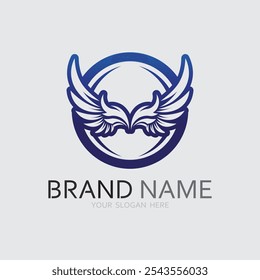 Modelo de design de ilustração de símbolo de vetor de logotipo Wings