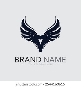 Plantilla de diseño de ilustración de símbolo de Vector de logotipo de alas