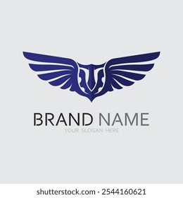 Plantilla de diseño de ilustración de símbolo de Vector de logotipo de alas