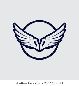 Modelo de design de ilustração de símbolo de vetor de logotipo Wings