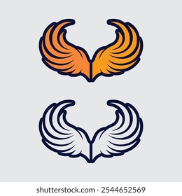 Plantilla de diseño de ilustración de símbolo de Vector de logotipo de alas
