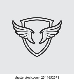 Modelo de design de ilustração de símbolo de vetor de logotipo Wings