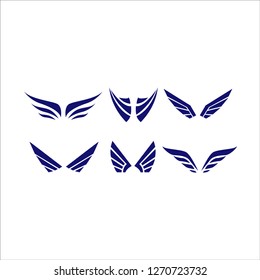 Wings logo vector set. Vintage and hipster design 2