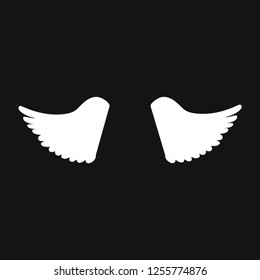 Wings. Wings logo. White wings. Vector illustration. EPS 10.