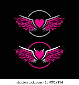 Wings love vector design and illustration