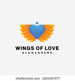 icono de ilustración de diseño del logotipo del vector de amor