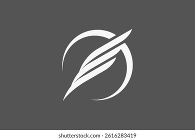 wings modern in circle logo
