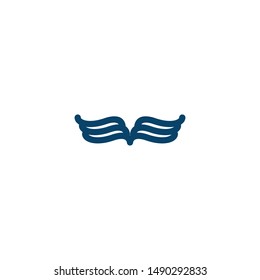 Wings monoline style logo design vectors unique