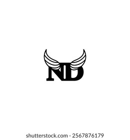 Wings ND DN Letter Logo with Modern Design