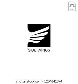 wings negative space logo template vector illustration and inspiration