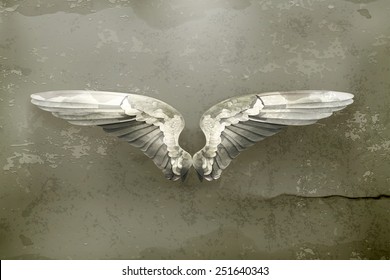 Wings, old style vector