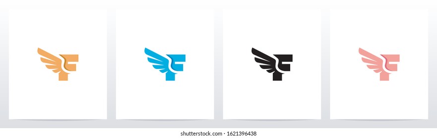 Wings On Letter Logo Design F