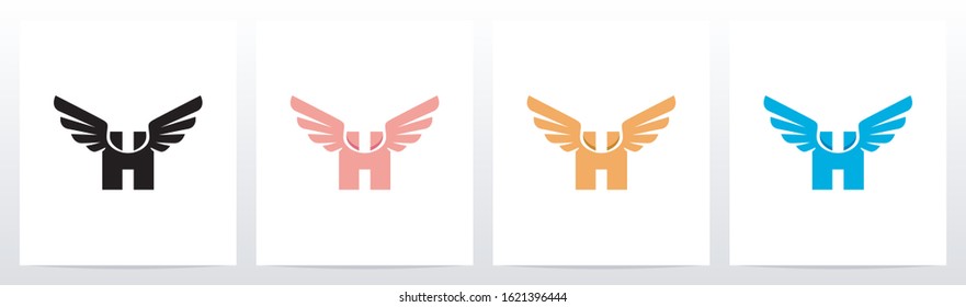 Wings On Letter Logo Design H
