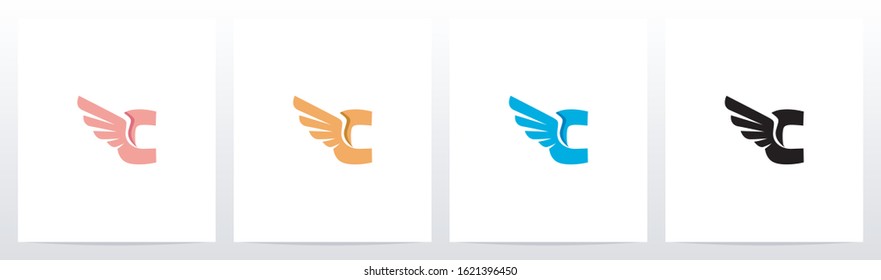 Wings On Letter Logo Design C