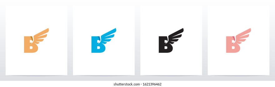 Wings On Letter Logo Design B