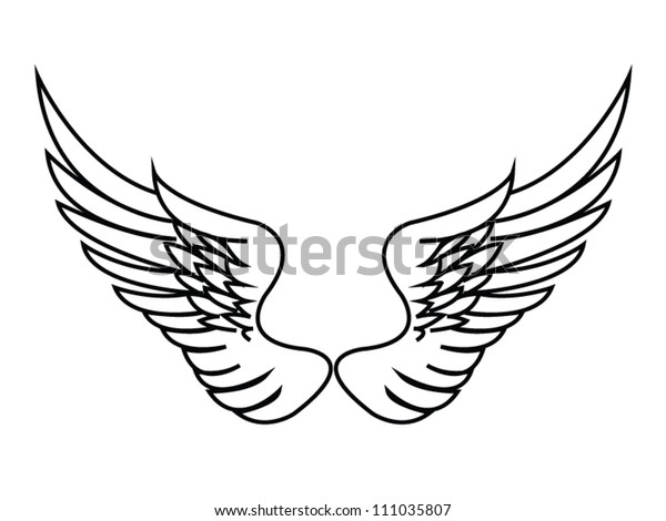 Wings On White Stock Vector (Royalty Free) 111035807 | Shutterstock