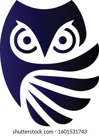 wings owl elegant logo with color natural