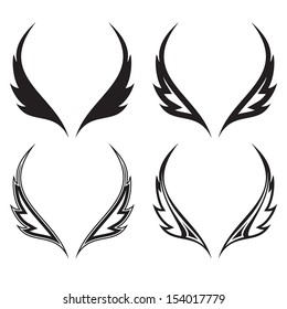 Wings painted in the style of tattoo